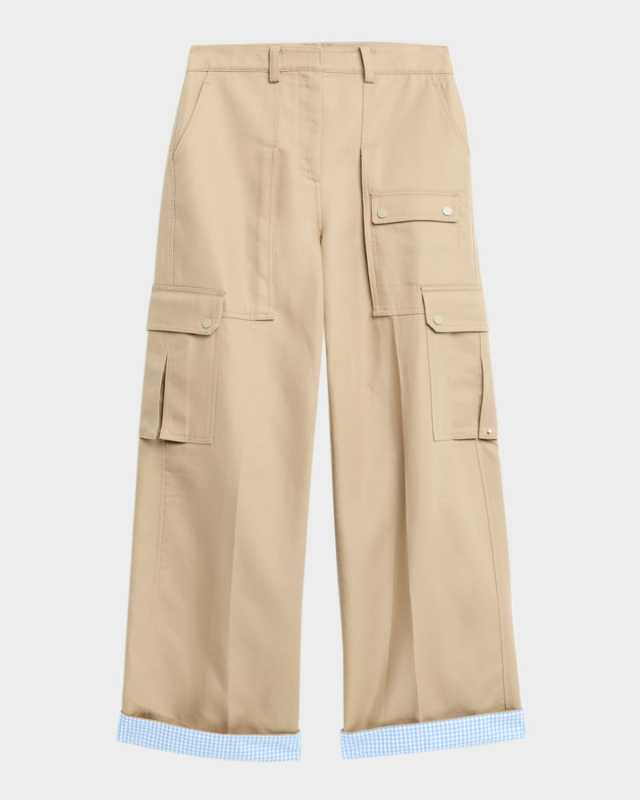 Utility Cargo Pants with Contrast Cuffs
